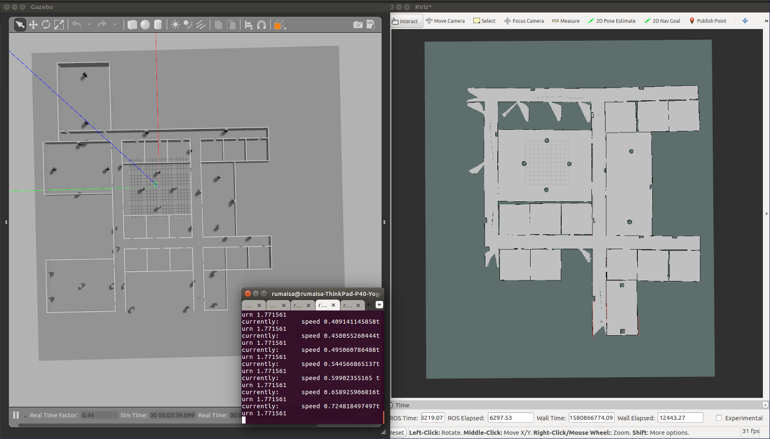 complex env mapping process with gmapping & teleop